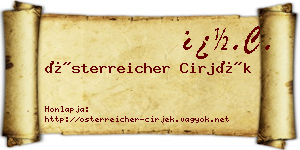 Österreicher Cirjék névjegykártya
